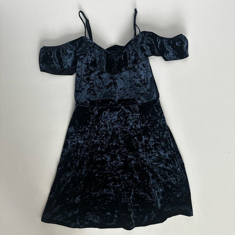 VTG American Eagle Womens Dress Sz Small Crushed Velvet Ruffle Fairy Whimsigoth